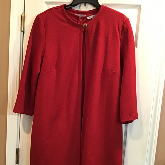 Donny & Nicole women’s size 18 deep orange red dress with jacket gold chain belt - Picture 1 of 16